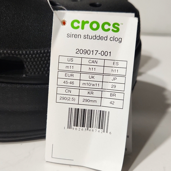 NEW! Crocs Siren Studded Platform Clog Slip-On Black Shoes - Picture 13 of 16